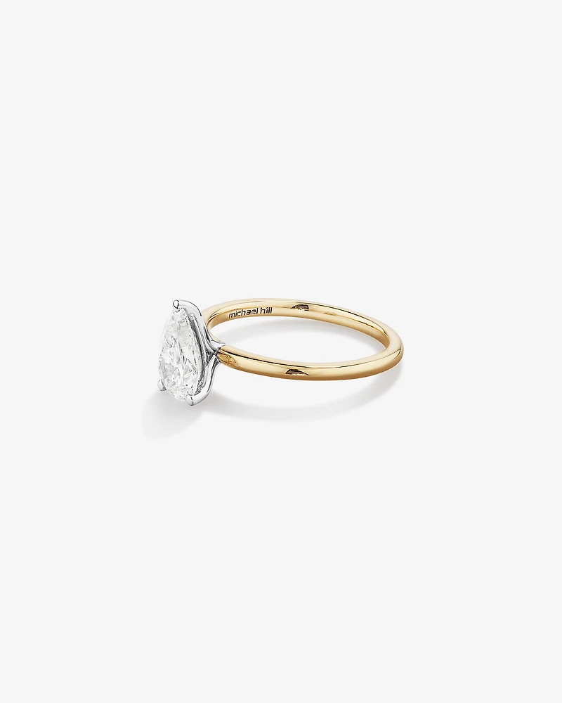 1.25 Carat TW Pear Laboratory-Grown Diamond Solitaire Engagement ring 14kt Yellow and White Gold