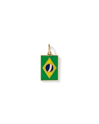 Pendentif du drapeau du Brésil en 18Kt Vermeil