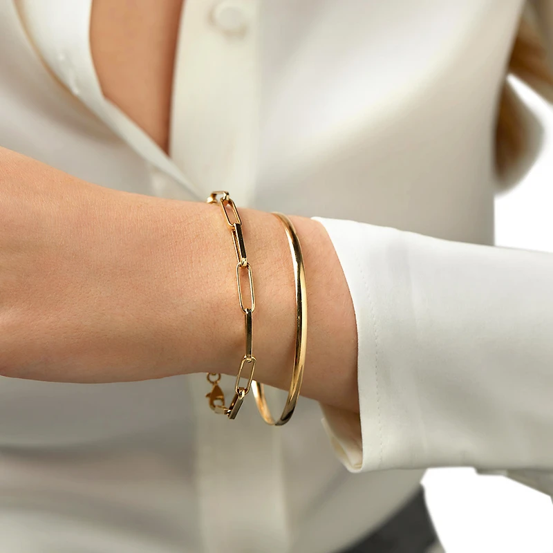 Bracelet jonc en or jaune 10 K de 65 mm