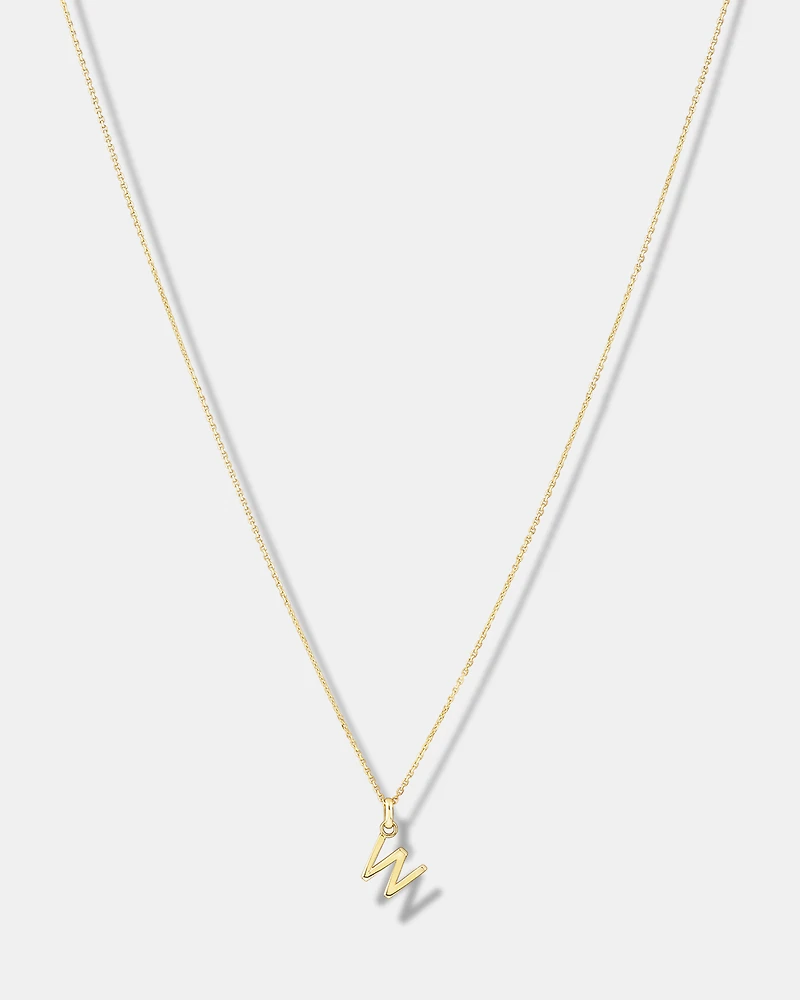 W Initial Pendant in 10kt Yellow Gold