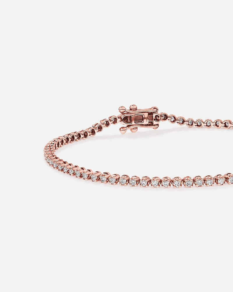1.00 Carat TW Laboratory-Grown Diamond Tennis Bracelet set in 10kt Rose Gold