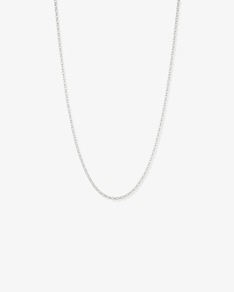 55cm (22") 3mm-3.5mm Width Oval Belcher Chain in Sterling Silver