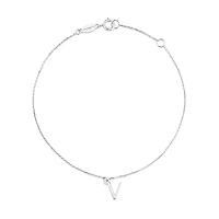 19cm (7.5") V Initial Bracelet in Sterling Silver