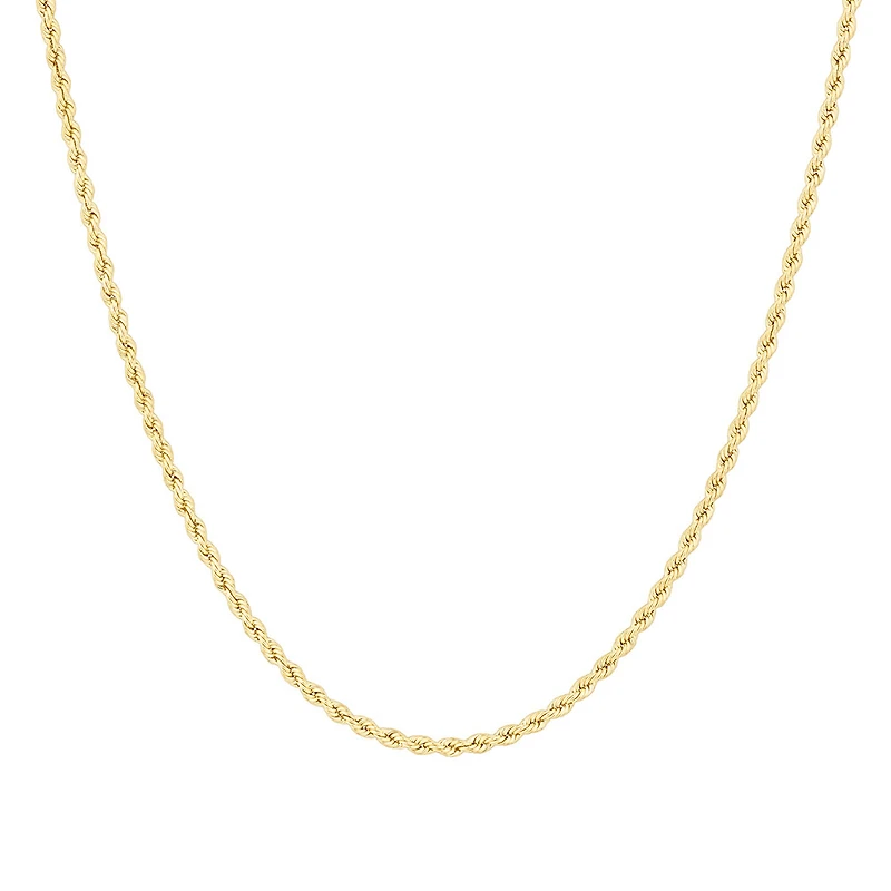 45cm (18") 2.5mm Rope Chain in 10kt Yellow Gold