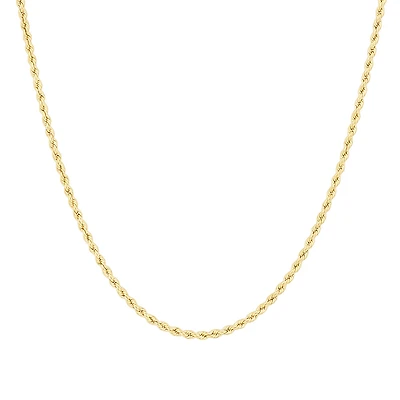 45cm (18") 2.5mm Rope Chain in 10kt Yellow Gold