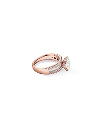 2.21 Carat TW Oval and Baguette Laboratory-Grown Side Accent Diamond Ring 14kt Rose Gold