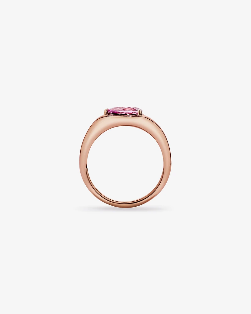 Pear Cut Blush Pink Tourmaline East-to-West Set Ring 10kt Rose Gold