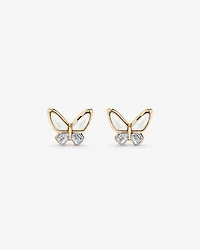 Children's Mother of Pearl Butterfly Stud Earrings in 10kt Yellow Gold