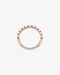 Alliance en or rose 14 carats sertie d'un diamant rond brillant de synthèse 0,83 carat