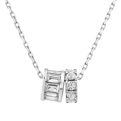 0.35 Carat TW Diamond Rondell Pendant in 10kt White Gold
