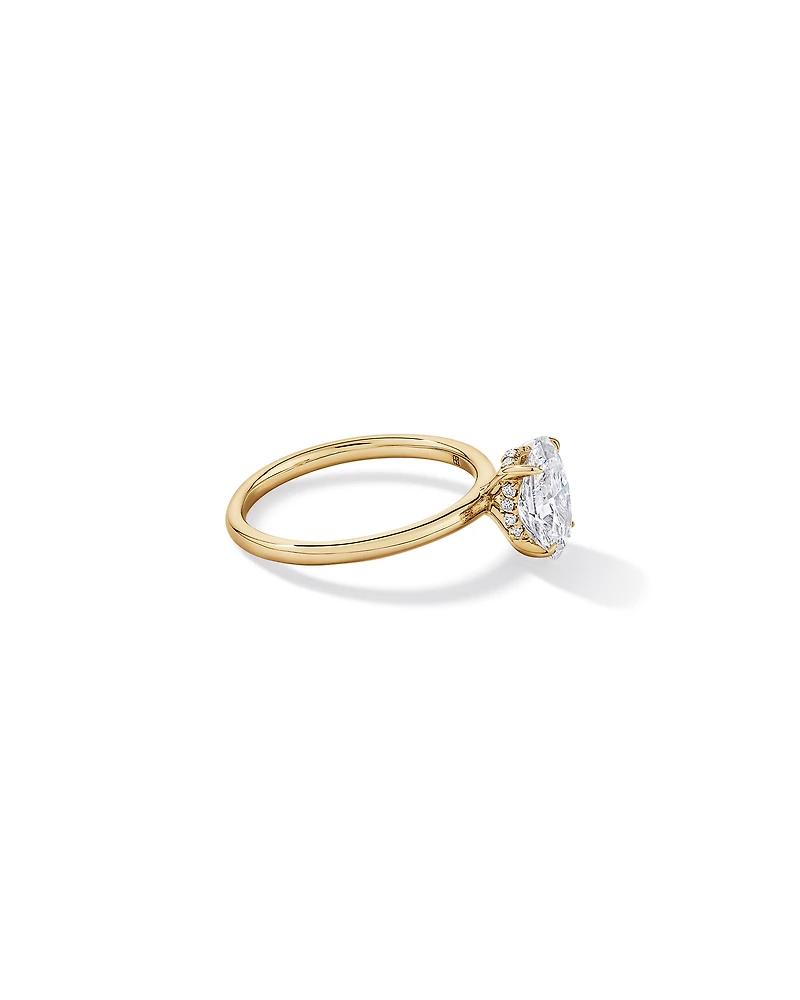 1.57TW Oval Laboratory-Grown Diamond Solitaire Ring 14kt Yellow Gold