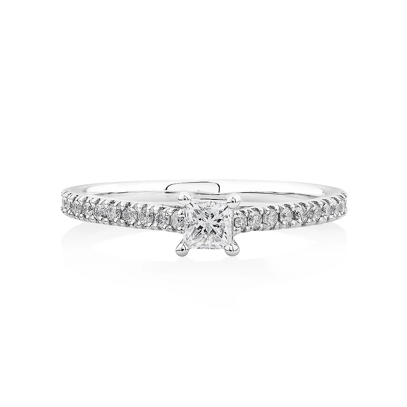 Engagement Ring with 0.50 Carat TW Diamonds in 14kt White Gold