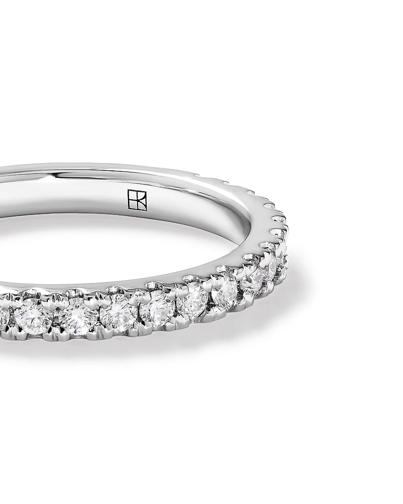 Carat TW Round Brilliant Claw-Set Wedding Band in 18kt White Gold