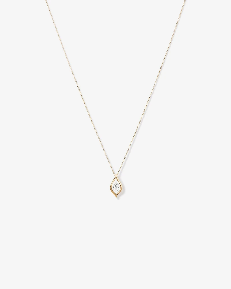 Lume Lab Marquise Pendant with 0.50 Carat TW of Laboratory-Grown Diamond in 10kt Yellow Gold