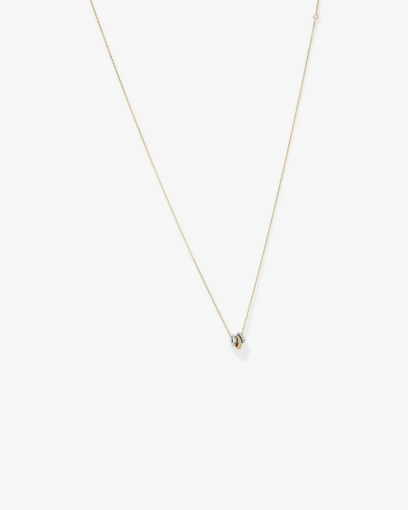 Trio Pendant with .09 Carat TW Diamonds in Sterling Silver and 10kt Yellow gold