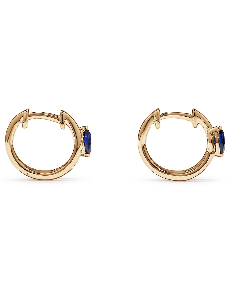 Marquise-Cut Created Sapphire Wrap Earrings in 10kt Yellow Gold