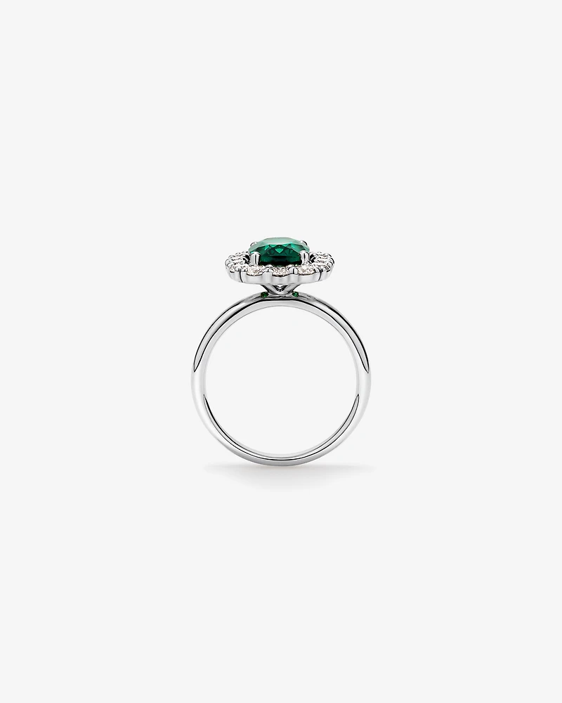 Création de la bague halo en diamant TW 0,96 carat cultivée laboratoire or blanc 10 carats
