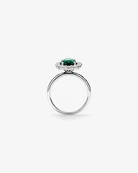 Création de la bague halo en diamant TW 0,96 carat cultivée laboratoire or blanc 10 carats