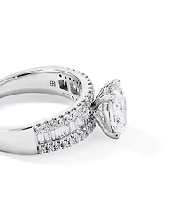 2.21 Carat TW Oval and Baguette Laboratory-Grown Side Accent Diamond Ring 14kt White Gold