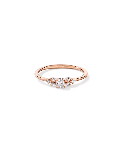 0.20TW Oval and Round Brilliant Laboratory-Grown Diamond Promise Ring 10kt Rose Gold