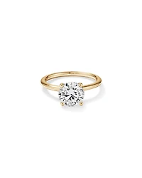 Bague de fiançailles solitaire ronde en diamant brillant de laboratoire TW de 2 carats en or jaune 14 carats