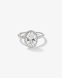 2.92 Carat TW Oval Cut Laboratory Grown Diamond Halo Engagement Ring in 14kt White Gold