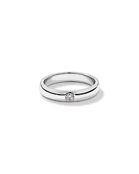 Alliance Duo avec Diamants Ronds Brillants de 0,10 Carat TW en Or Blanc 18 kt