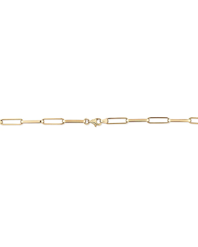 45cm (18”) 4.5mm Width Hollow Rectangular Link Chain in 10kt Yellow Gold