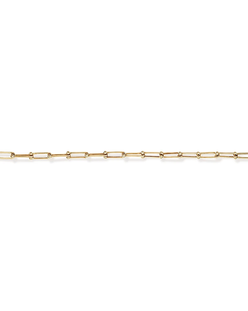 Ball and Oval Link Bracelet in 10kt Yellow Gold