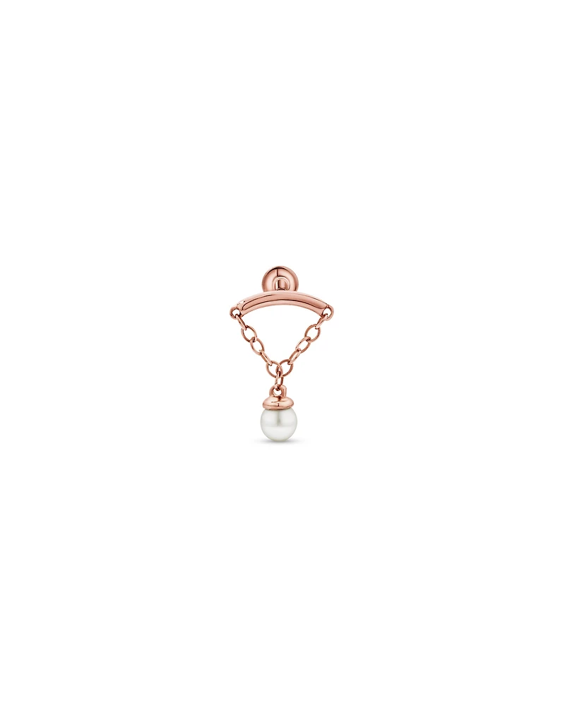 Cultured Freshwater Pearl Floating Single Helix in 10kt Rose Gold