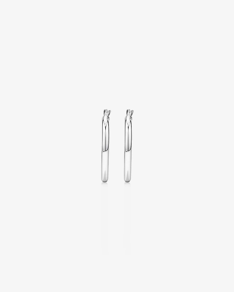 20mm Round Hoop Earrings in Sterling Silver