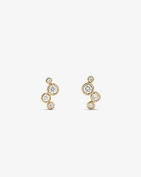 0.15 Carat TW Round Brilliant Graduated Diamond Bezel Set Stud Earrings in 10kt Yellow Gold
