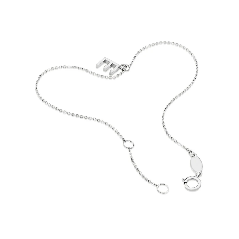 19cm (7.5") E Initial Bracelet in Sterling Silver