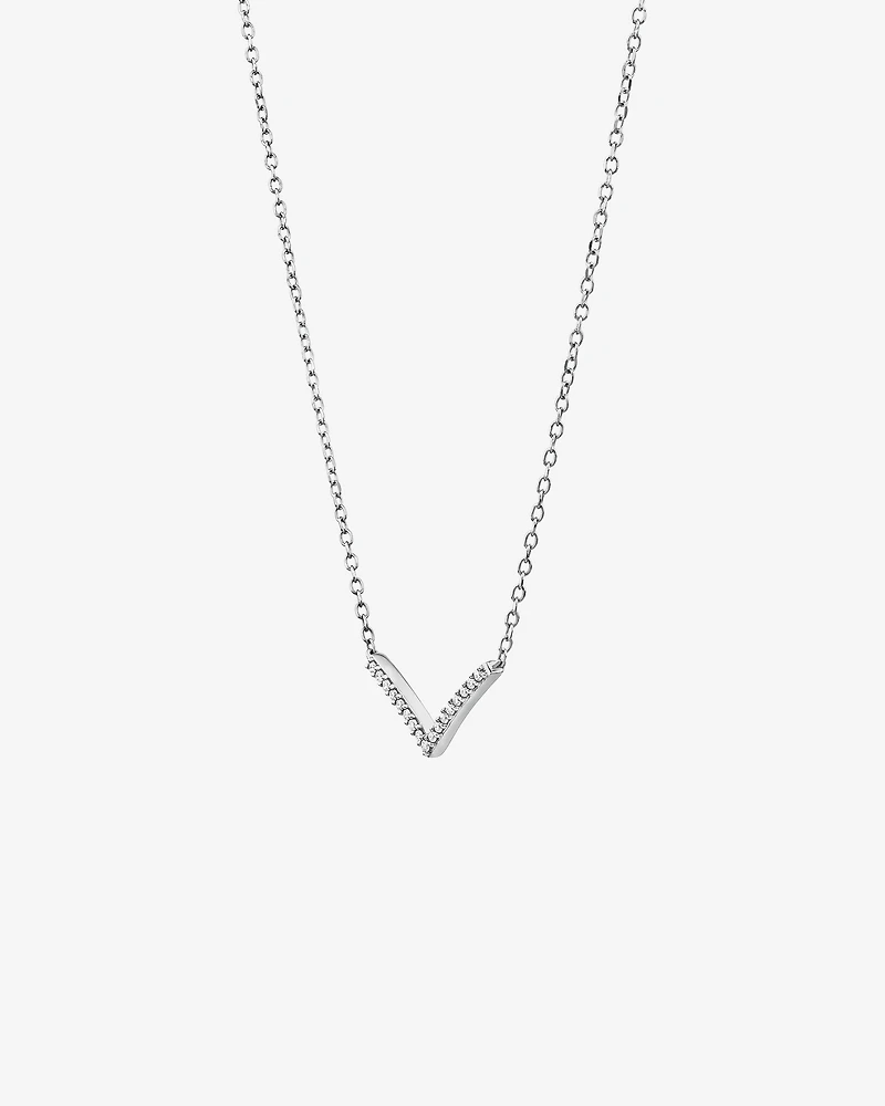 Collier à chevron en argent sterling à diamants totalisant 0,05 ct
