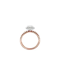 1.78 Carat TW Oval Laboratory-Grown Diamond Halo Engagement Ring 14kt Rose and White Gold