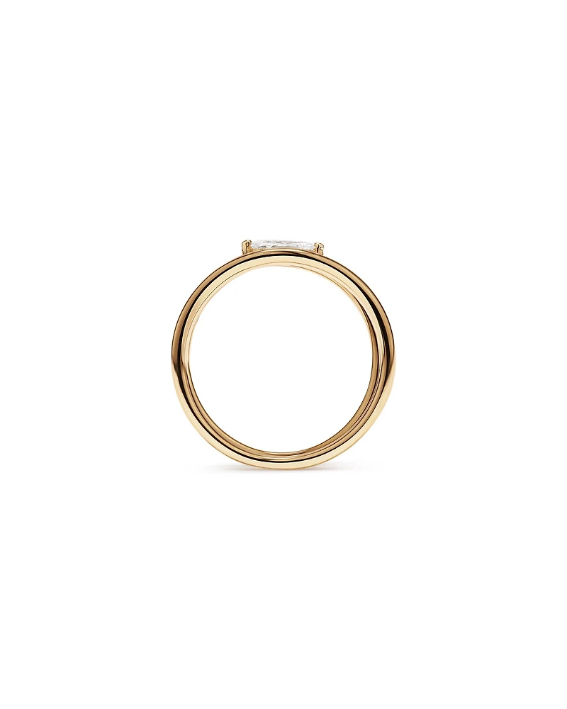 Anneau de dérivation en diamant laboratoire 0,43 carat TW Round Brilliant and Marquise Cut or jaune 10 carats