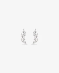 0.96 Carat TW Floret Laboratory-Grown Diamond Climber Earrings in 10kt White Gold