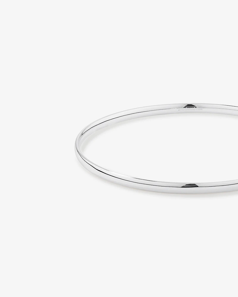 3.7mm Solid Round Bangle in Sterling Silver