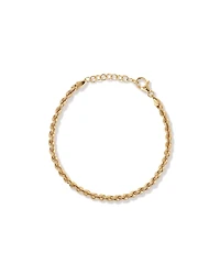 19cm (7.5") 3.3mm Width Semi-Solid Rope Bracelet in 10kt Yellow Gold