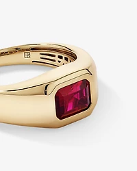 Ensemble de lunettes créé comme bague solitaire rubis pour hommes en or jaune 10 carats