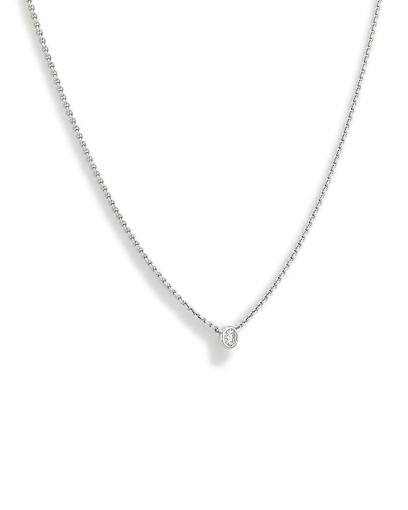 Diamond Serendipity Single Stone Necklace in Sterling Silver