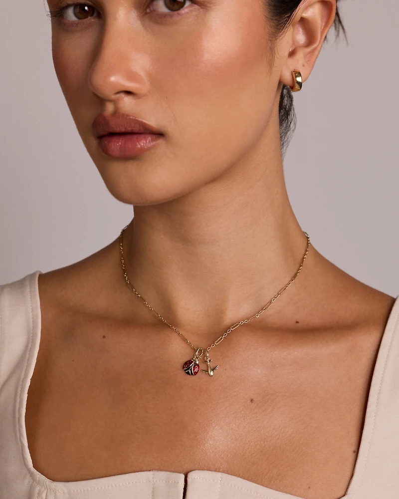 Airplane Pendant in 10kt Yellow Gold