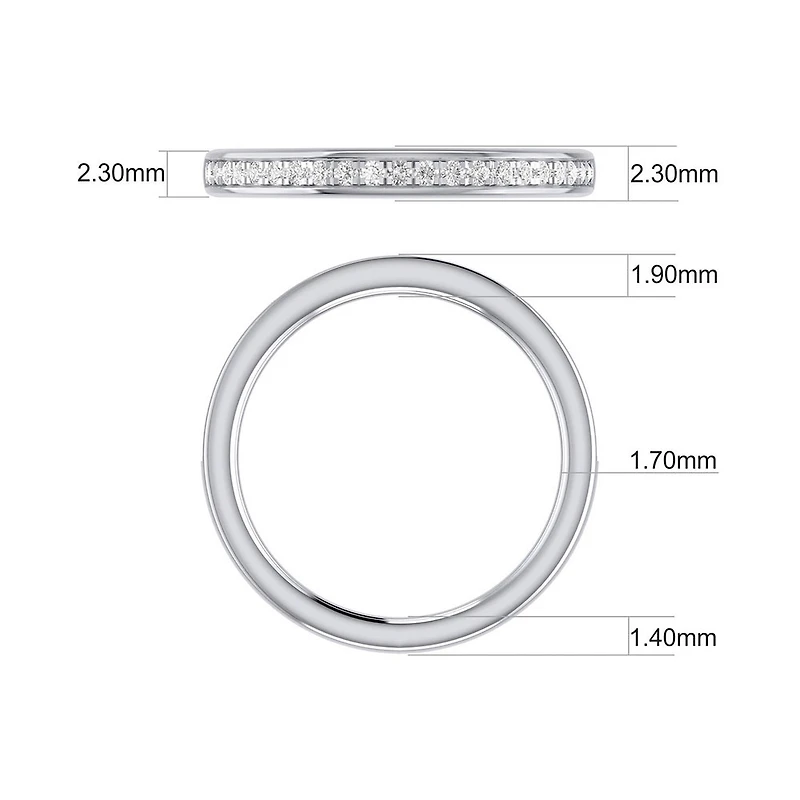 Wedding Band with 1/5 Carat TW of Diamonds in 14kt White Gold