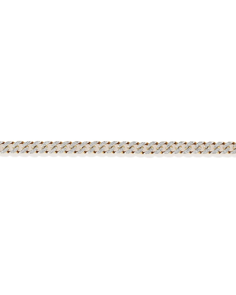 2.00 Carat TW Diamond Set Cuban Link Bracelet in 10kt Yellow and White Gold