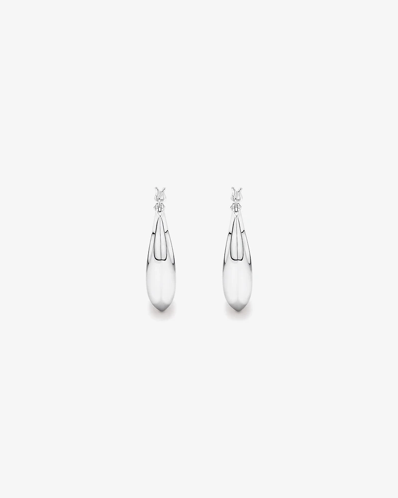 Bold Graduated Domed Hoop Earrings in Sterling Silver