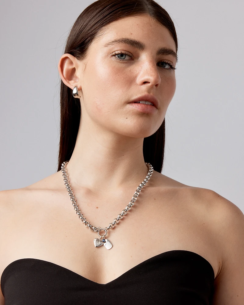 Dog Tag Pendant in Sterling Silver