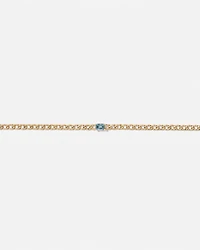 Blue Topaz Curb Link Bracelet in 10kt Yellow Gold