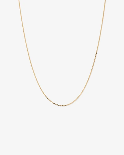55cm (17") 1.44mm Width Solid Diamond Cut Curb Chain in 10kt Yellow Gold