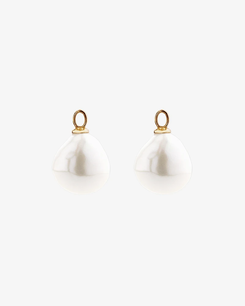 Pendants d'oreilles en barre de 6 à 6,5 mm en or jaune 10 K avec perles baroques d'eau douce de culture