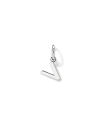 Letter V Initial Pendant in Sterling Silver